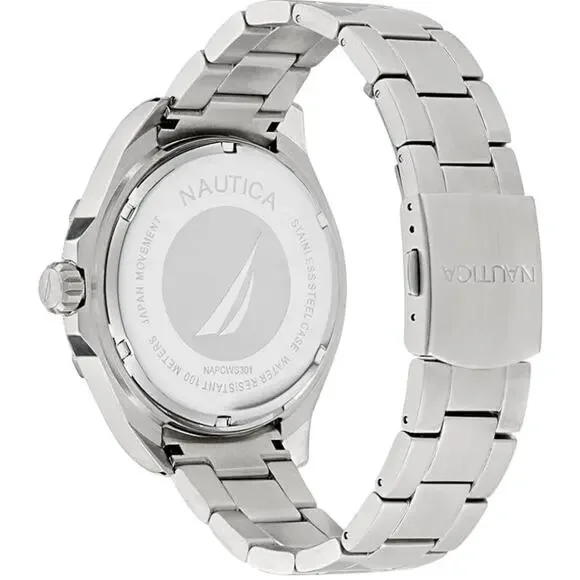 Nautica Men's NAPCWF301 Clearwater Beach Recycled Stainless Steel Bracelet Watch - Picture 3 of 8